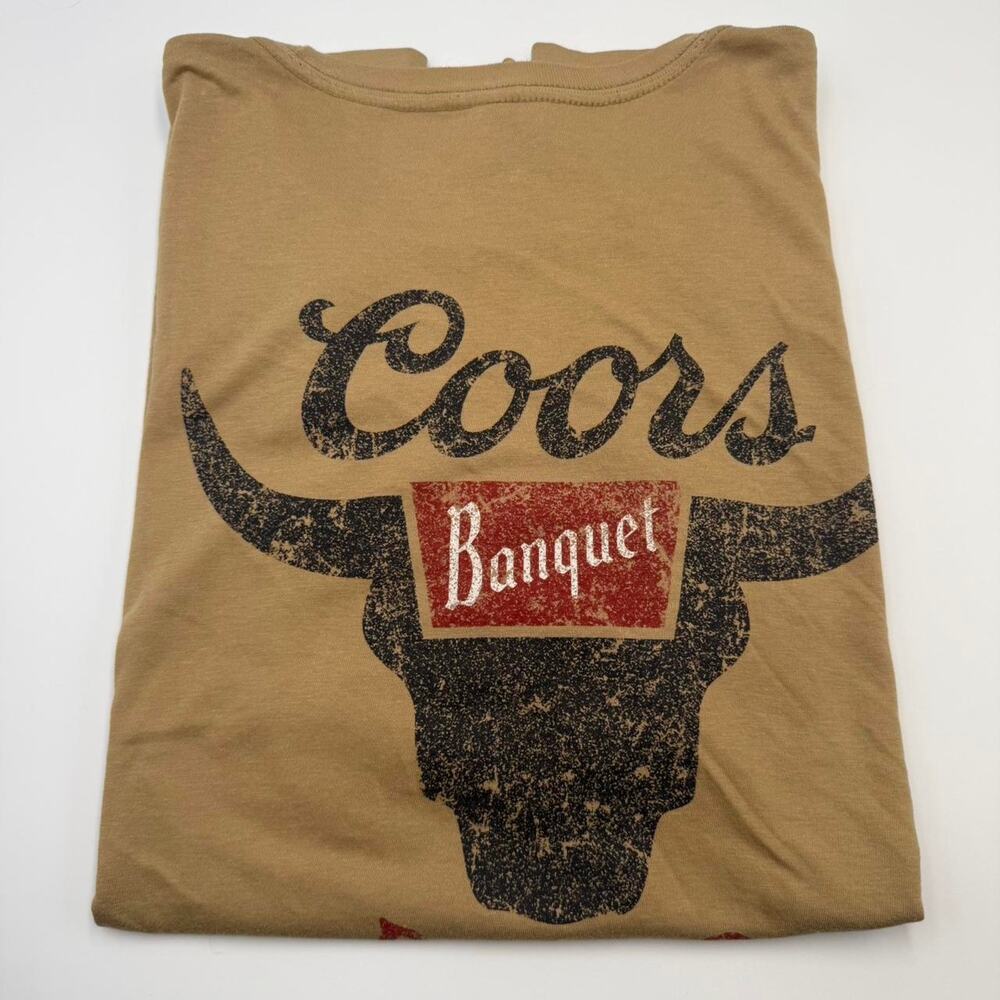 Coors banquet rodeo tan t shirt